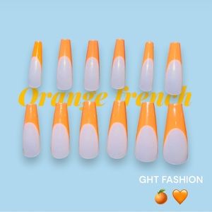 🍊🧡🔸Orange French Nails